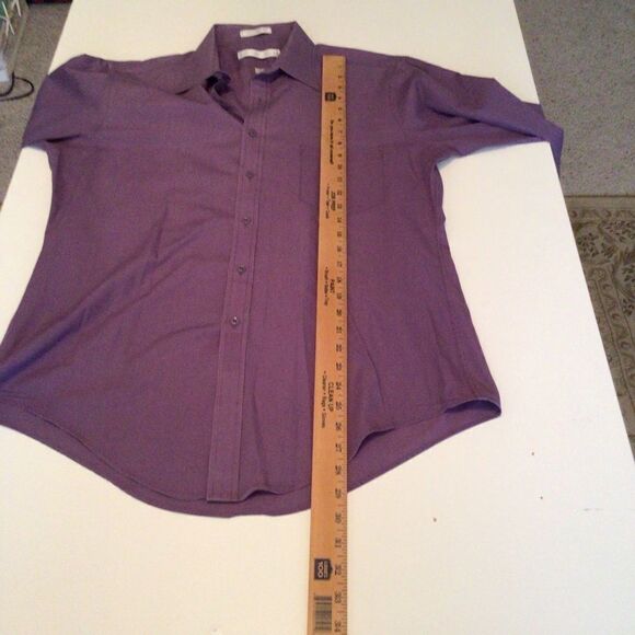 Geoffrey Beene Men's Purple Long Sleeve Button Down Shirt Size 16 32/33 - Picture 4 of 5